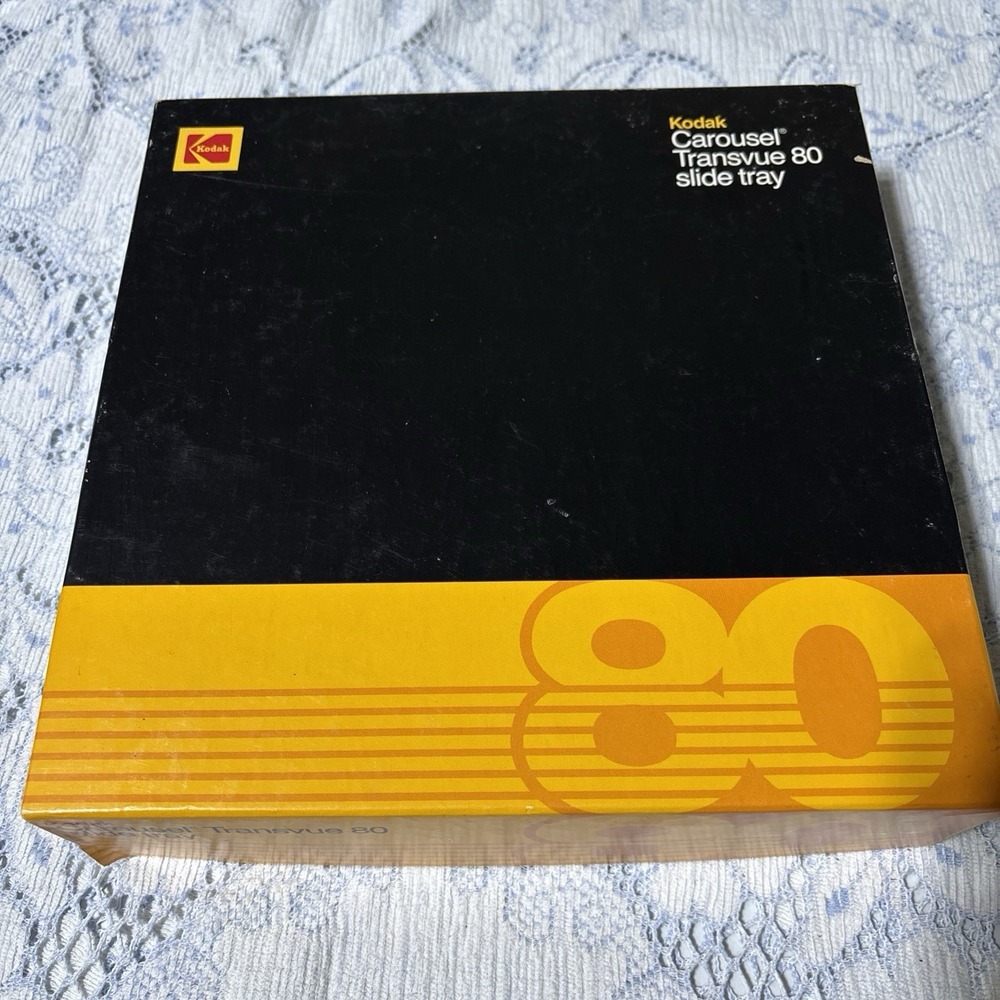 Vintage Kodak Transvue 80 Slide Tray Carousel Projector - Original Box